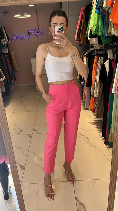 Quzu Yüksek Bel Kumaş Pantolon