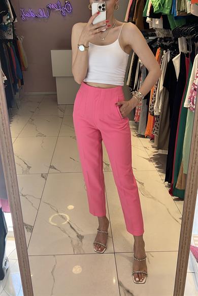 Quzu Yüksek Bel Kumaş Pantolon