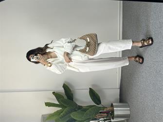 Şalvar Gömlekli Beyaz İkili Takım