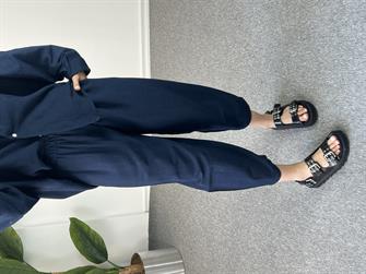 Şalvar Gömlekli Lacivert İkili Takım