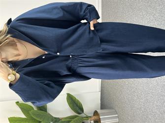 Şalvar Gömlekli Lacivert İkili Takım