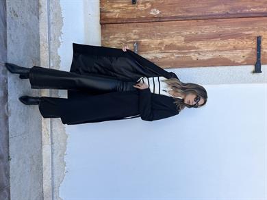 Siyah Kuşaklı Kaşe Kaban