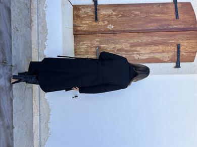 Siyah Kuşaklı Kaşe Kaban