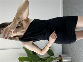 Tek Omuz Siyah Kuyruklu Elbise