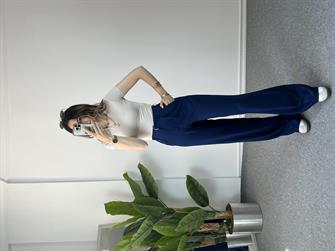 Tensel Kumaş Lacivert Palazzo Pantolon