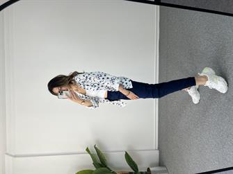 Tensel Lacivert Desenli Gömlek