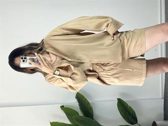 Tensel Şortlu Camel Takım  