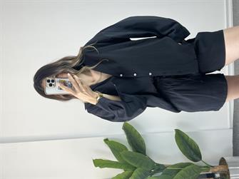 Tensel Şortlu Siyah Takım  