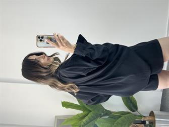 Tensel Şortlu Siyah Takım  