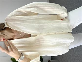 Transparan Krem Gömlek 