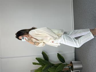 Transparan Krem Gömlek 