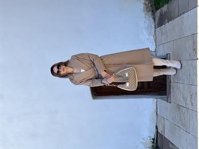 Vizon Kuşaklı Kaşe Kaban