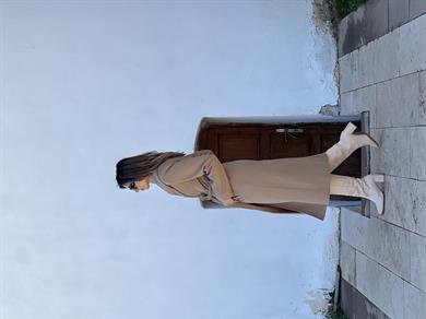 Vizon Kuşaklı Kaşe Kaban