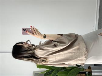 Vizon Tensel Yarasa Kol Gömlek