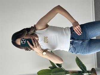 Wang Nakış Detay Beyaz Atlet