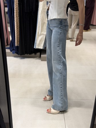 Wideleg Jean Buz Mavi