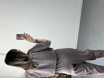 Yıkamalı Kahve Crop Takım