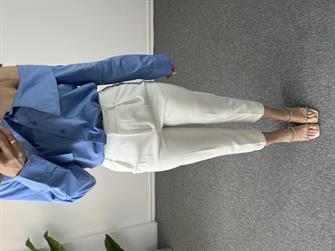 Yüksek bel Beyaz Slim Fit Pantolon
