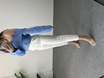 Yüksek bel Beyaz Slim Fit Pantolon