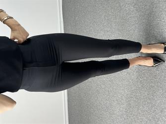 Yüksük bel siyah Skinny Kumaş Pantolon