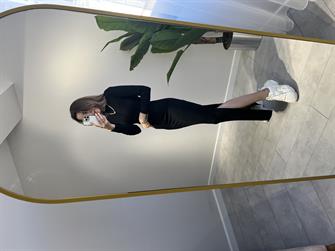 Yumuşak Doku Crop Siyah Takım