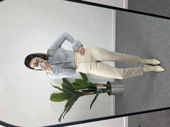 ZR Model Krem Kumaş Pantolon
