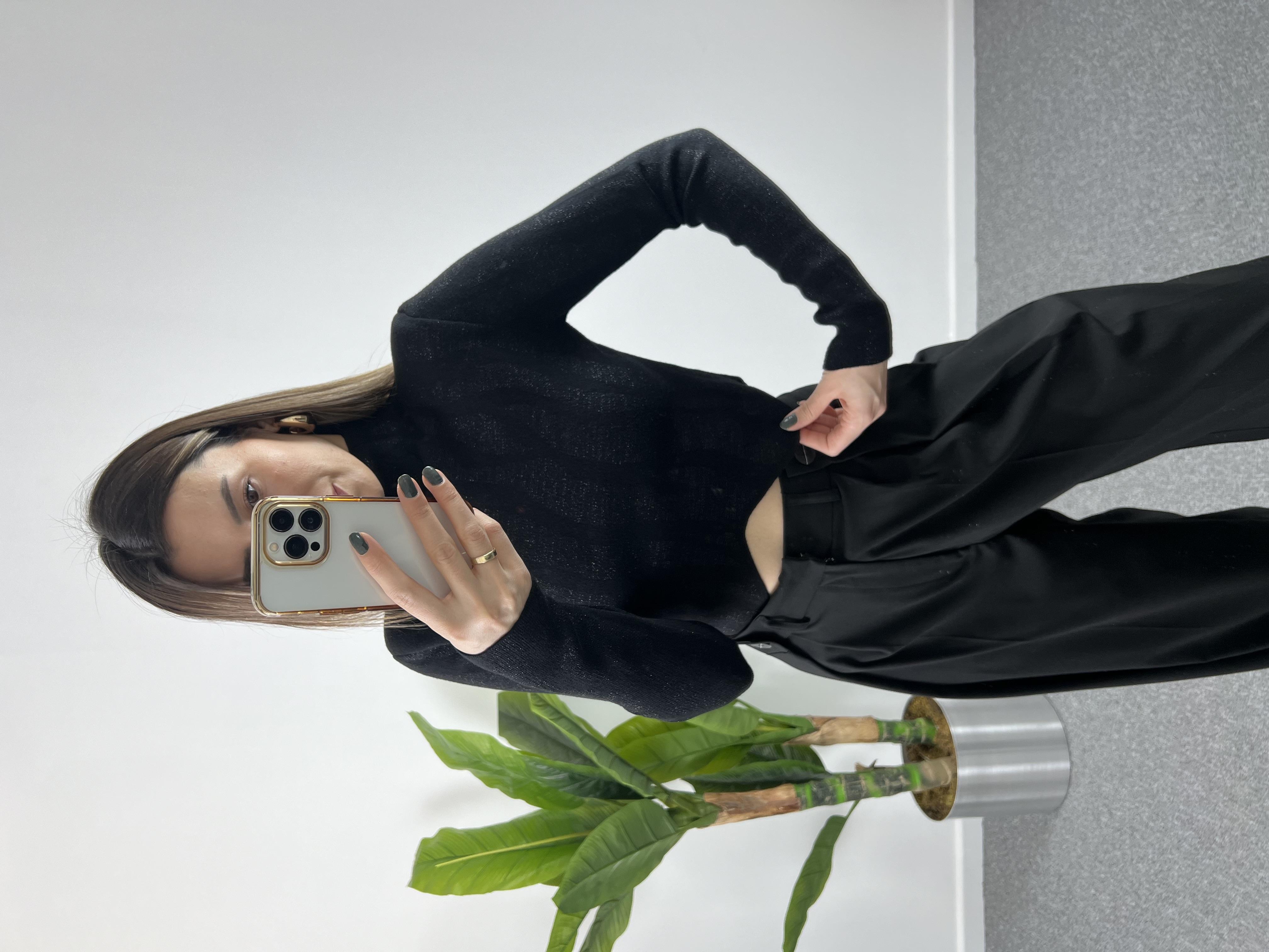 Asimetrik Simli Bluz