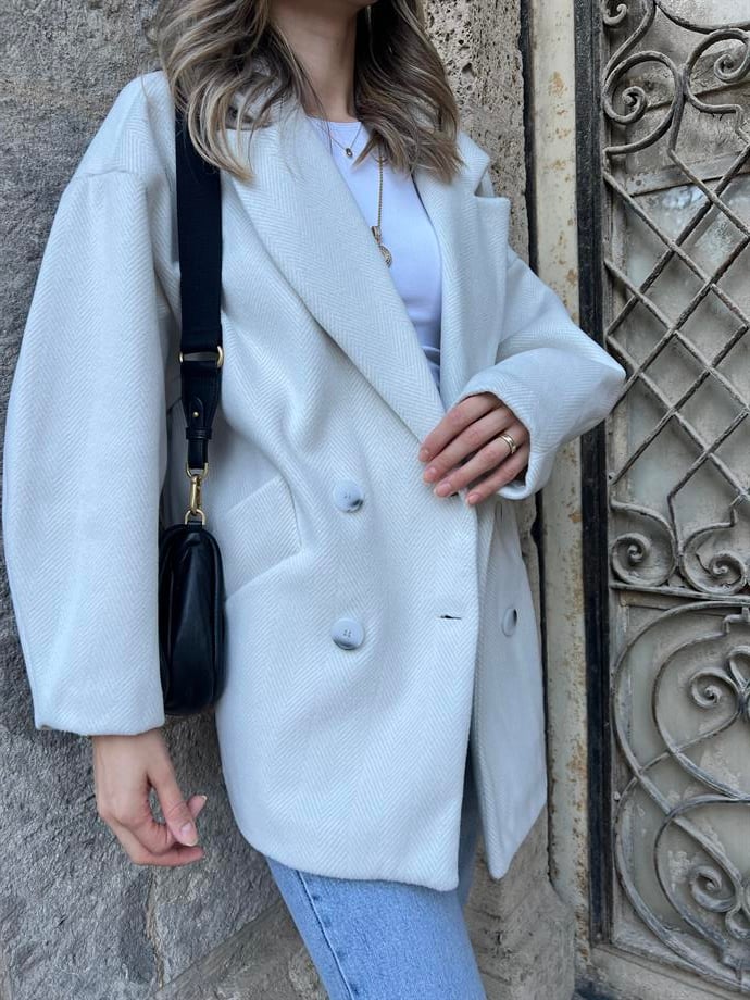 BALIKSIRTI DESEN OWERSİZE KABAN