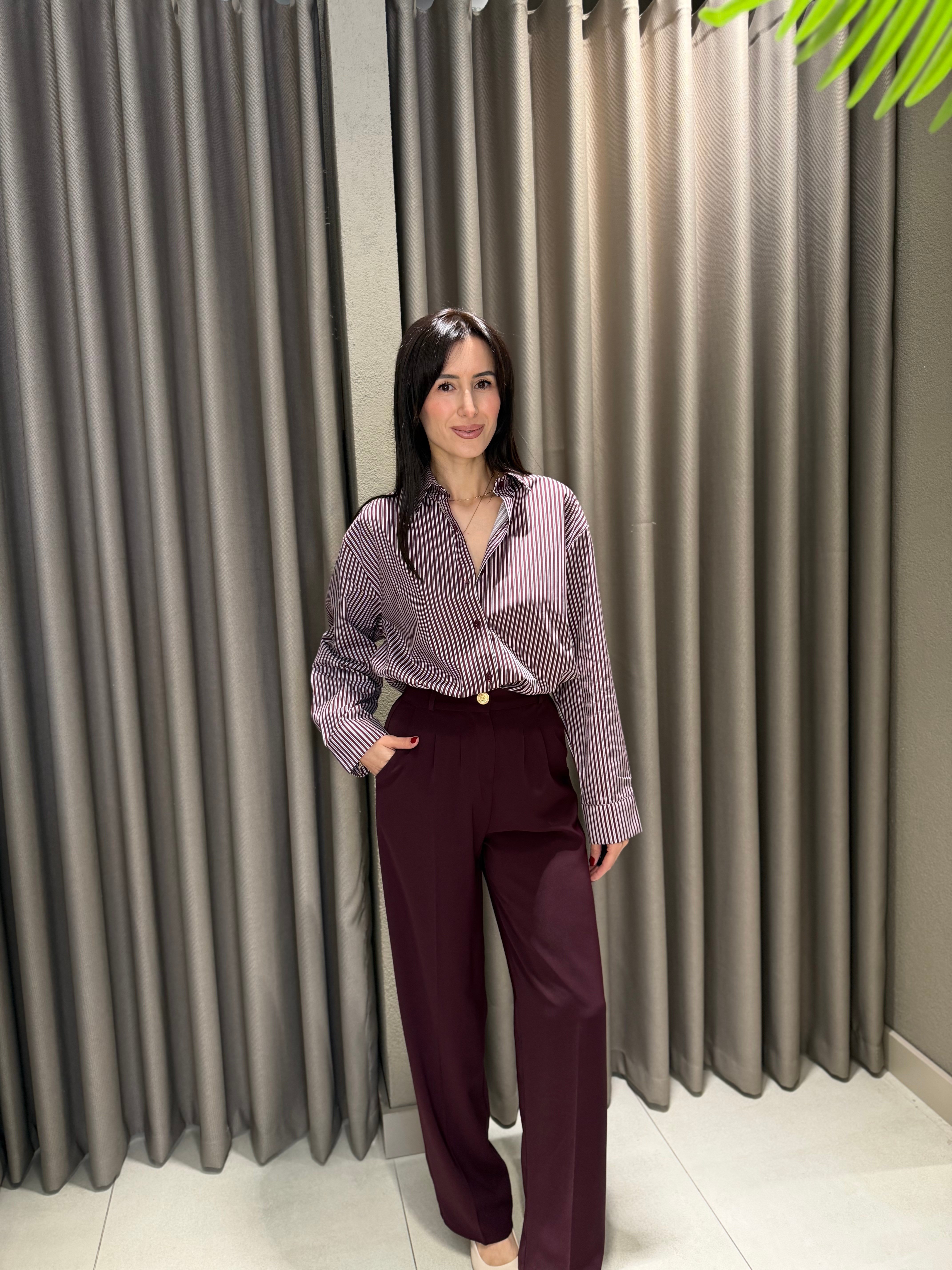 BELİ LASTİKLİ GOLD DÜĞME PALAZZO MÜRDÜM