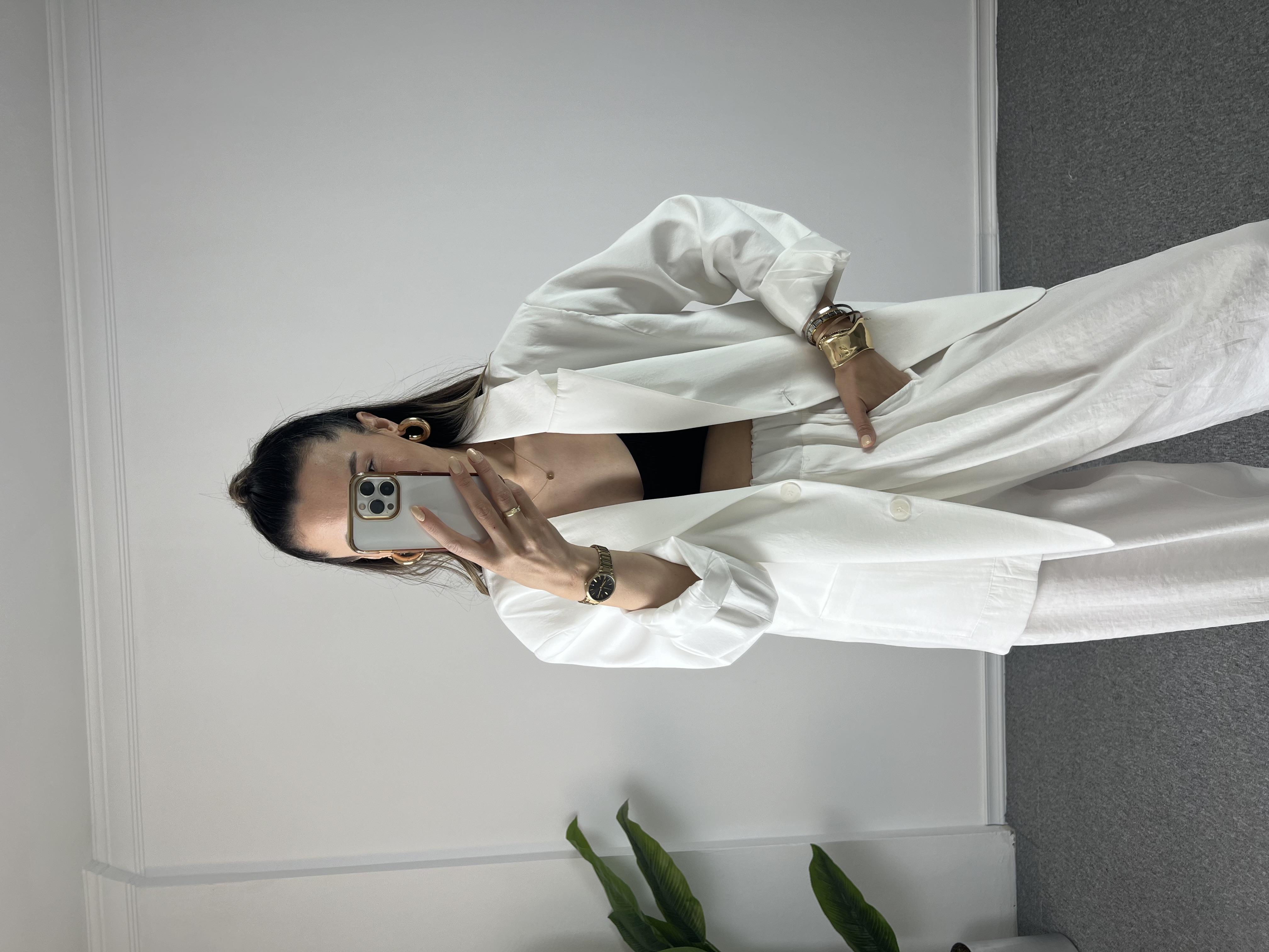 BEYAZ TENSEL BLAZER CEKET