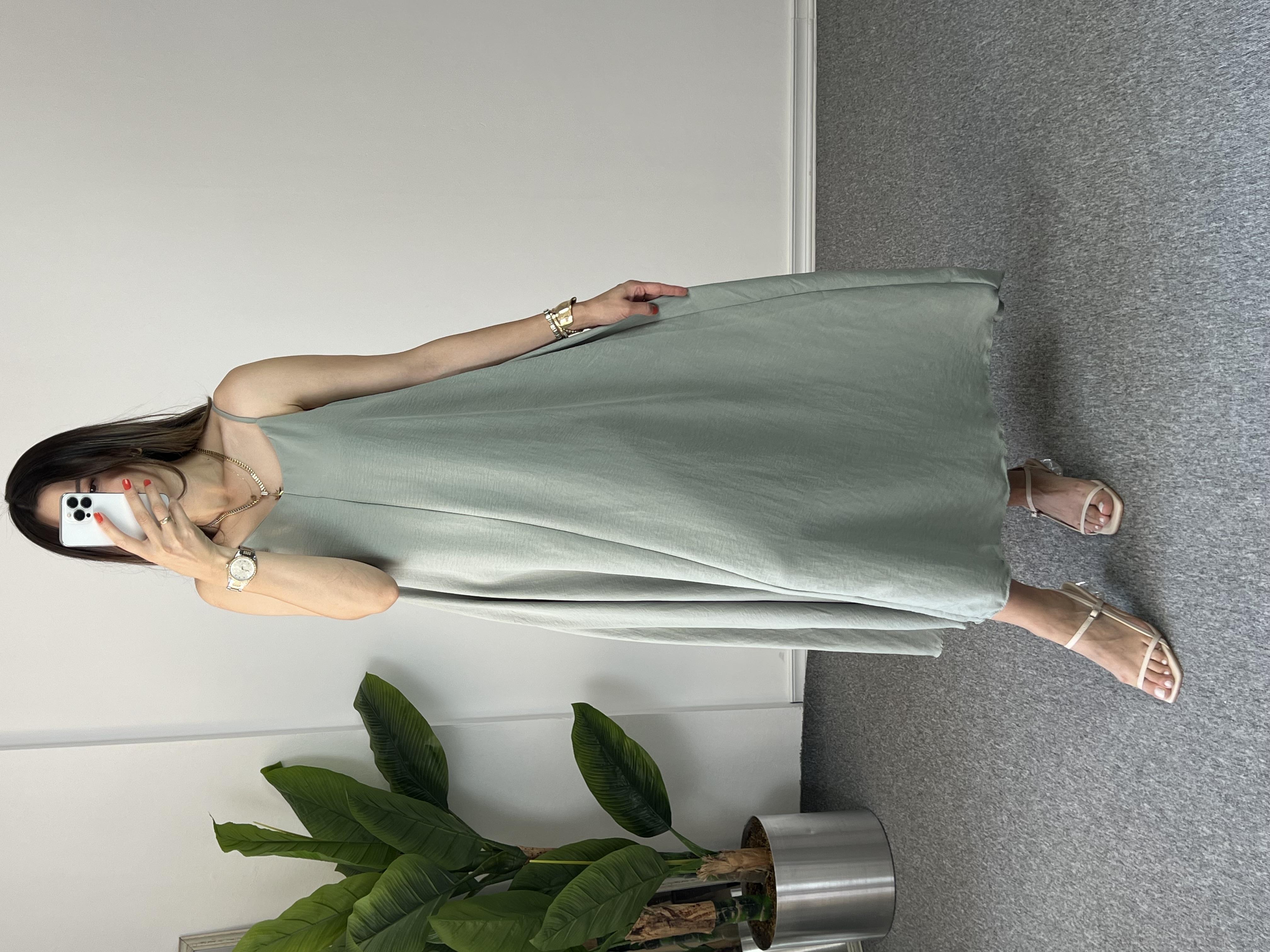 Çağla İp Askılı Elbise