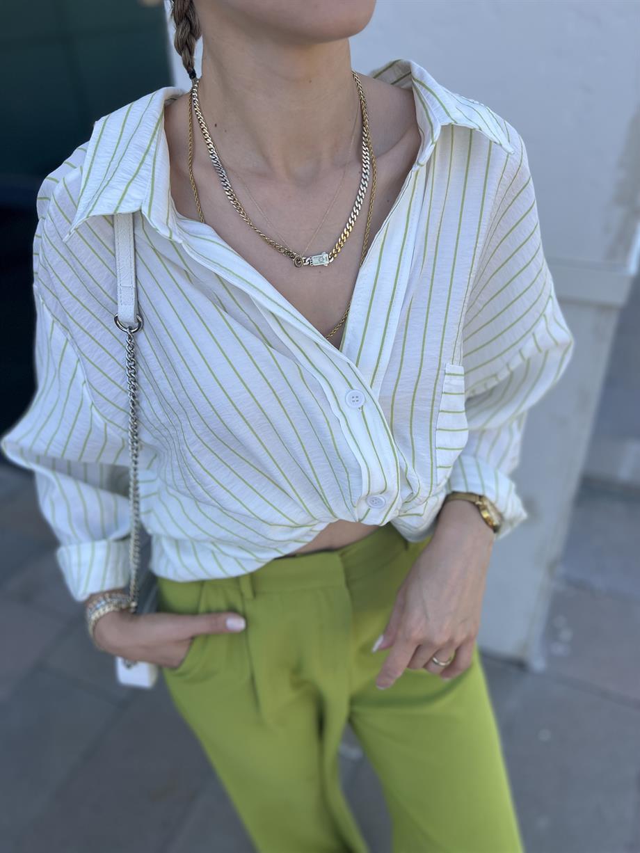 ÇİZGİLİ OWERSİZE GÖMLEK