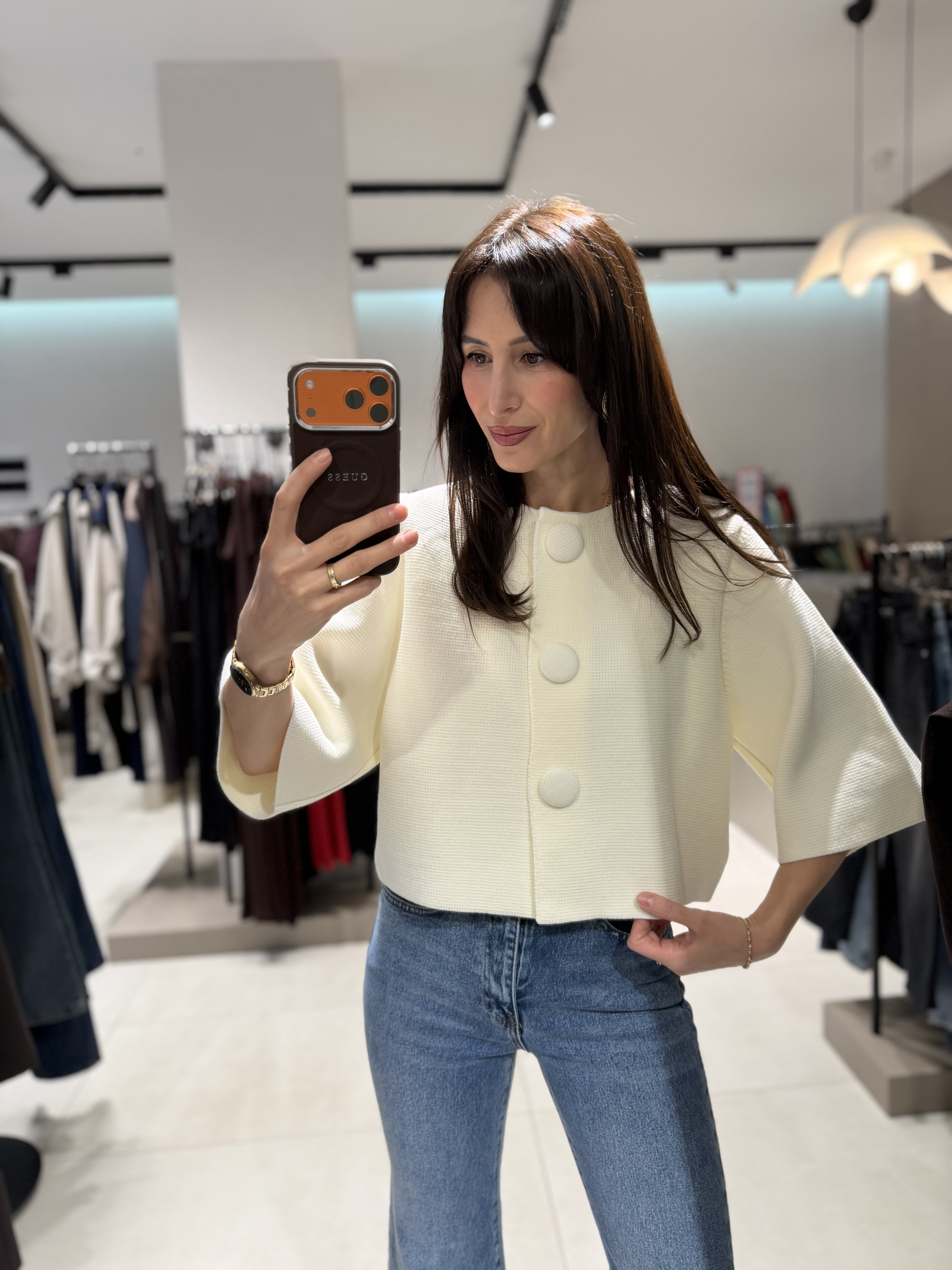 DİLVİN KISA KOLLU ÇELİK TRİKO HIRKA EKRU