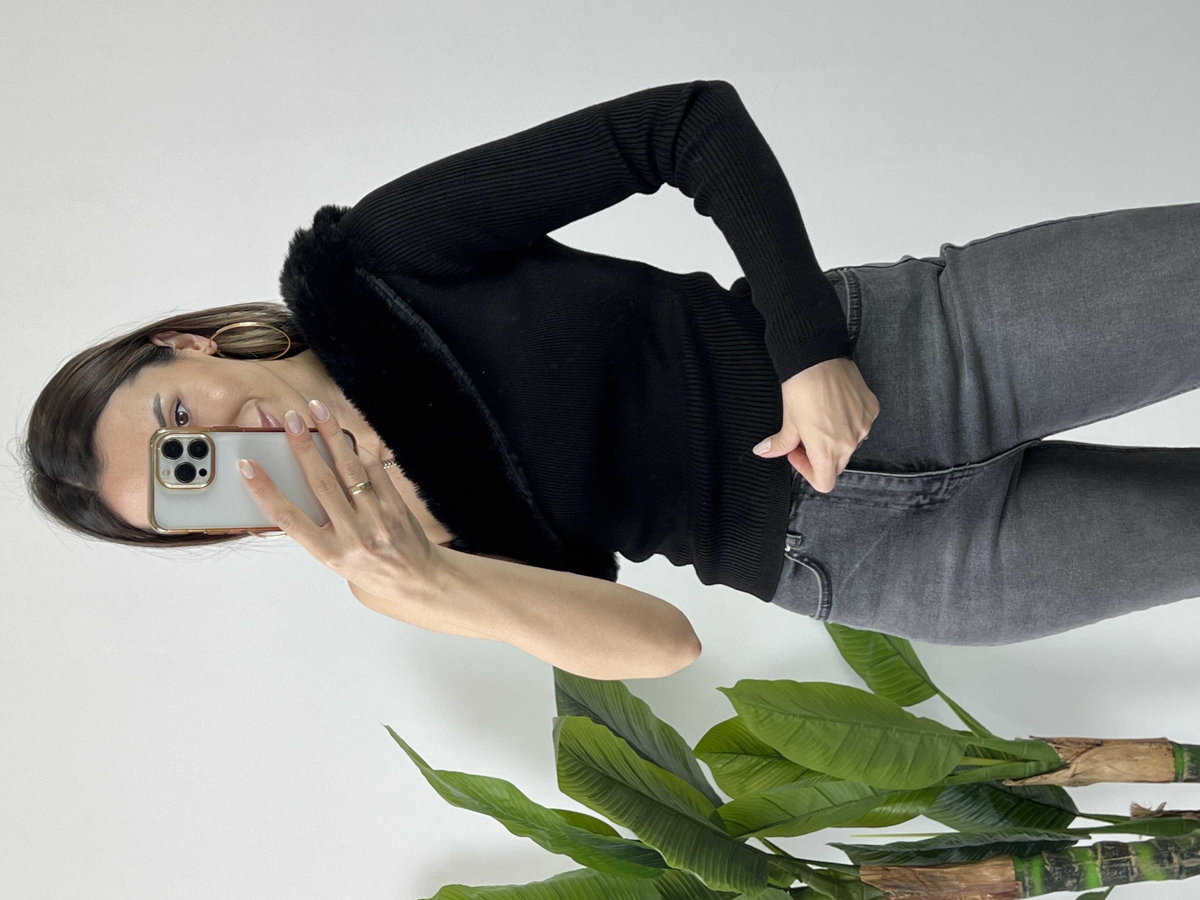 Dilvin tek omuz siyah bluz