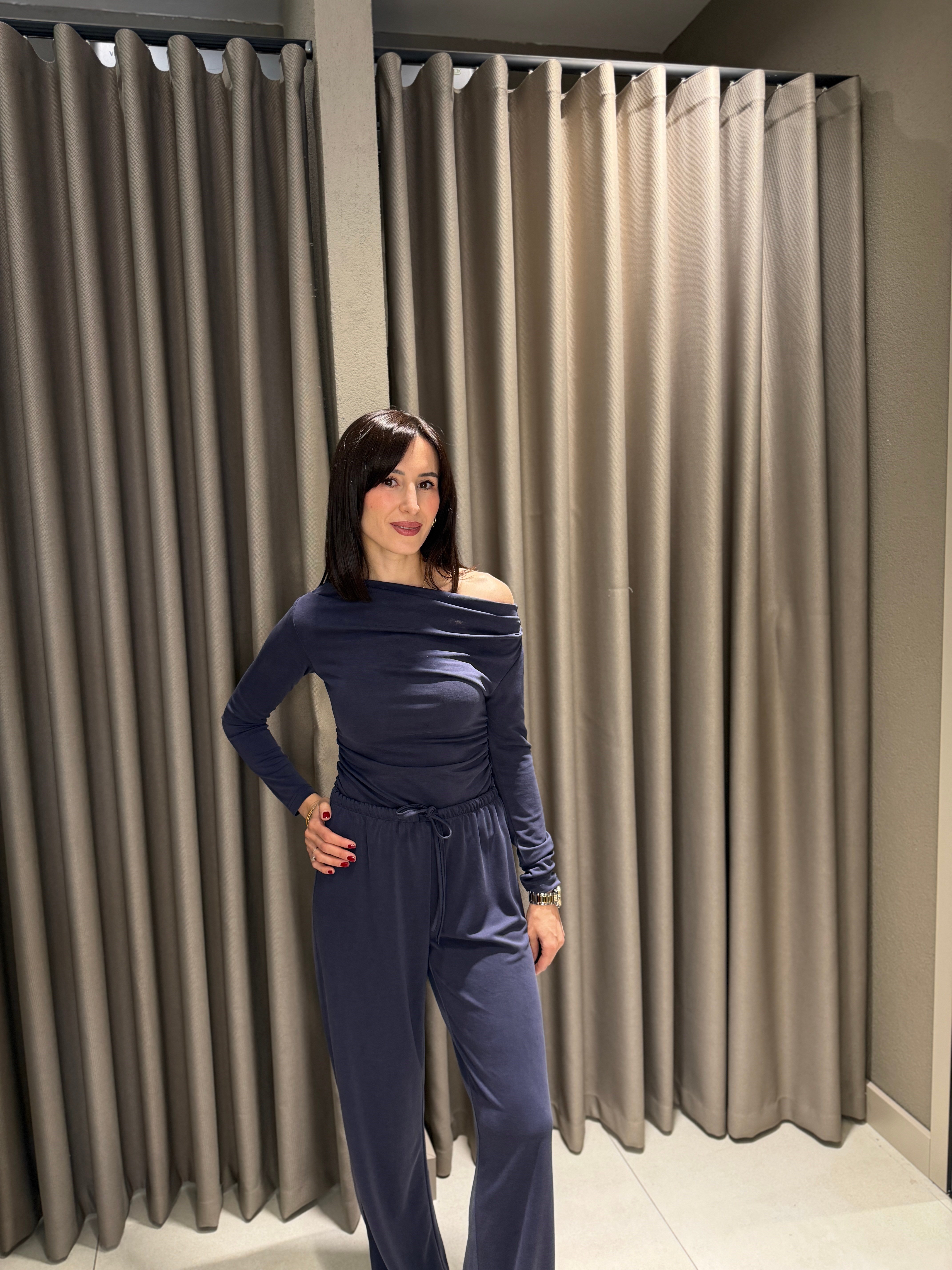 Düşük Omuz Modal Takım LACİVERT