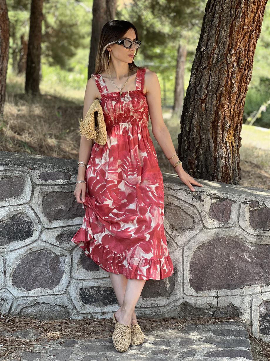 FRC ASKILI MİDİ BOY ELBİSE