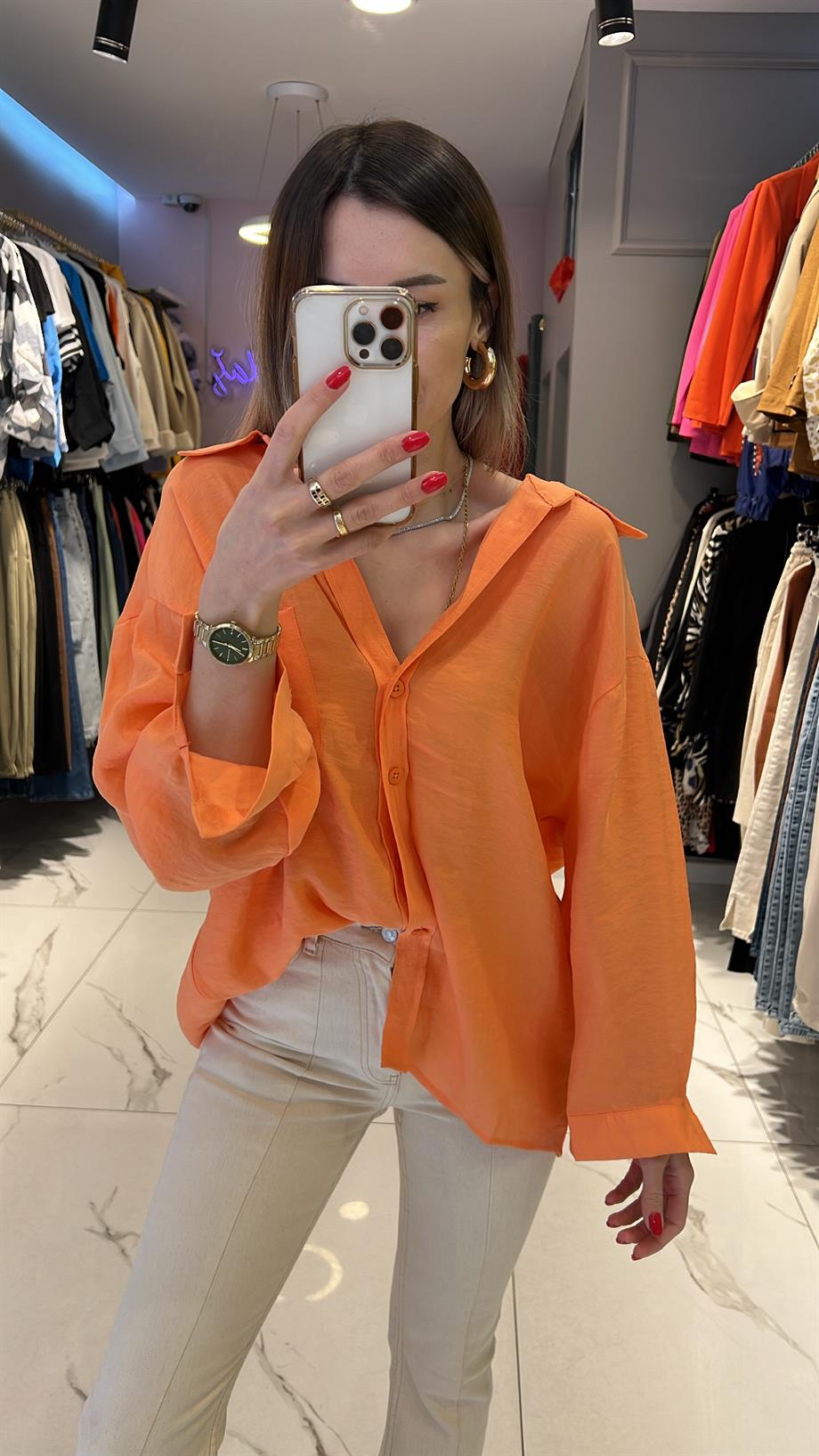 FSP TENSEL OWERSİZE DÜŞÜK OMUZ GÖMLEK