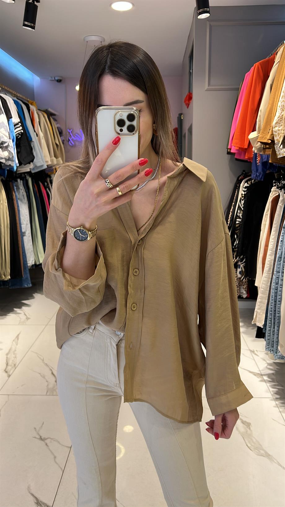 FSP TENSEL OWERSİZE GÖMLEK