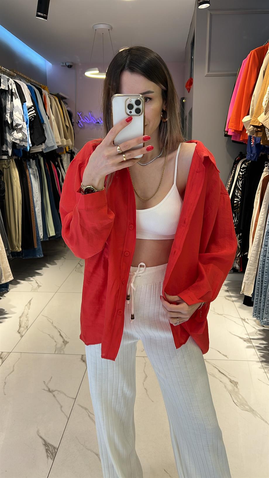 FSP TENSEL OWERSİZE GÖMLEK