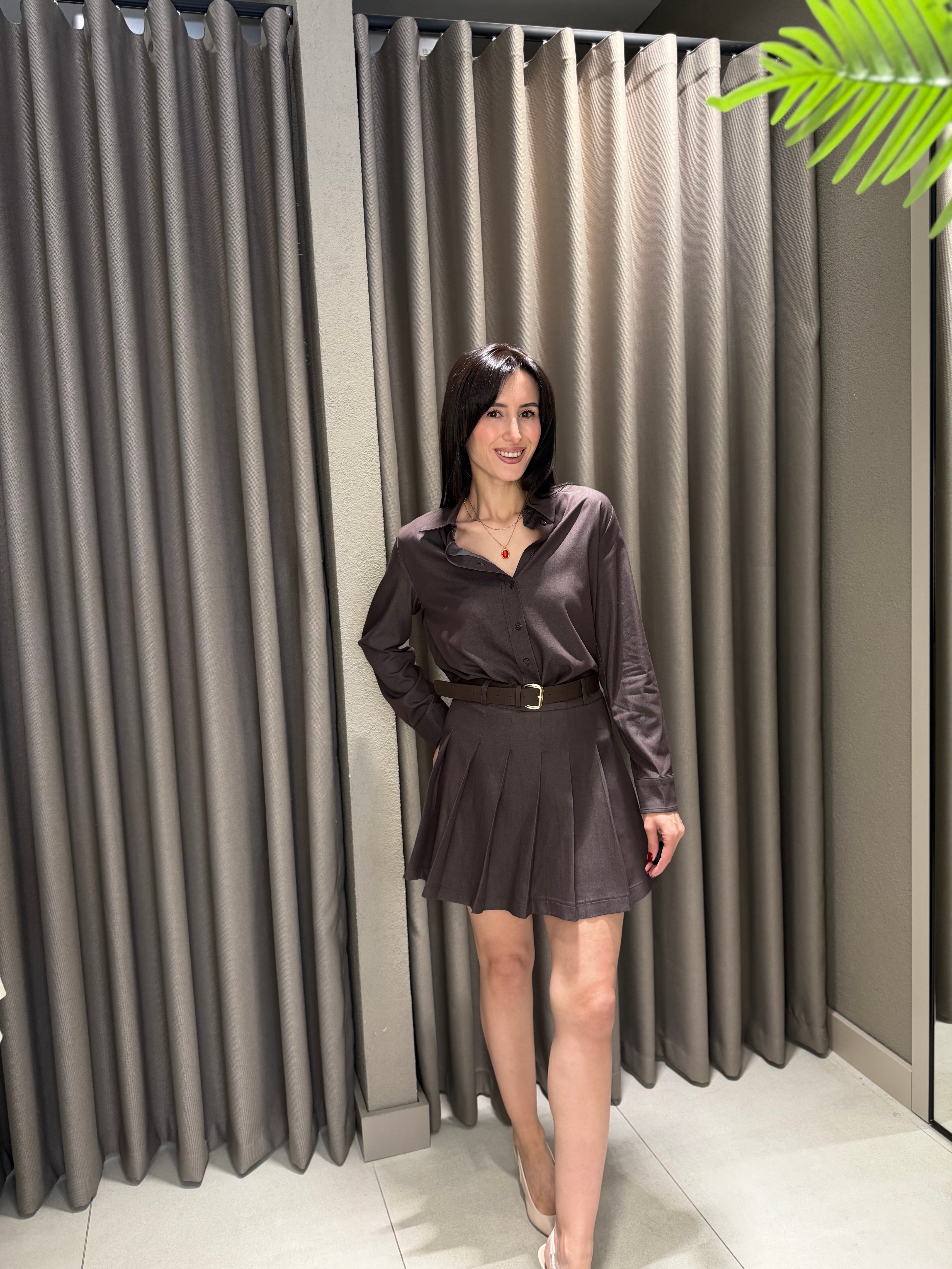 GÖMLEK ETEK İKİLİ TAKIM KAHVE