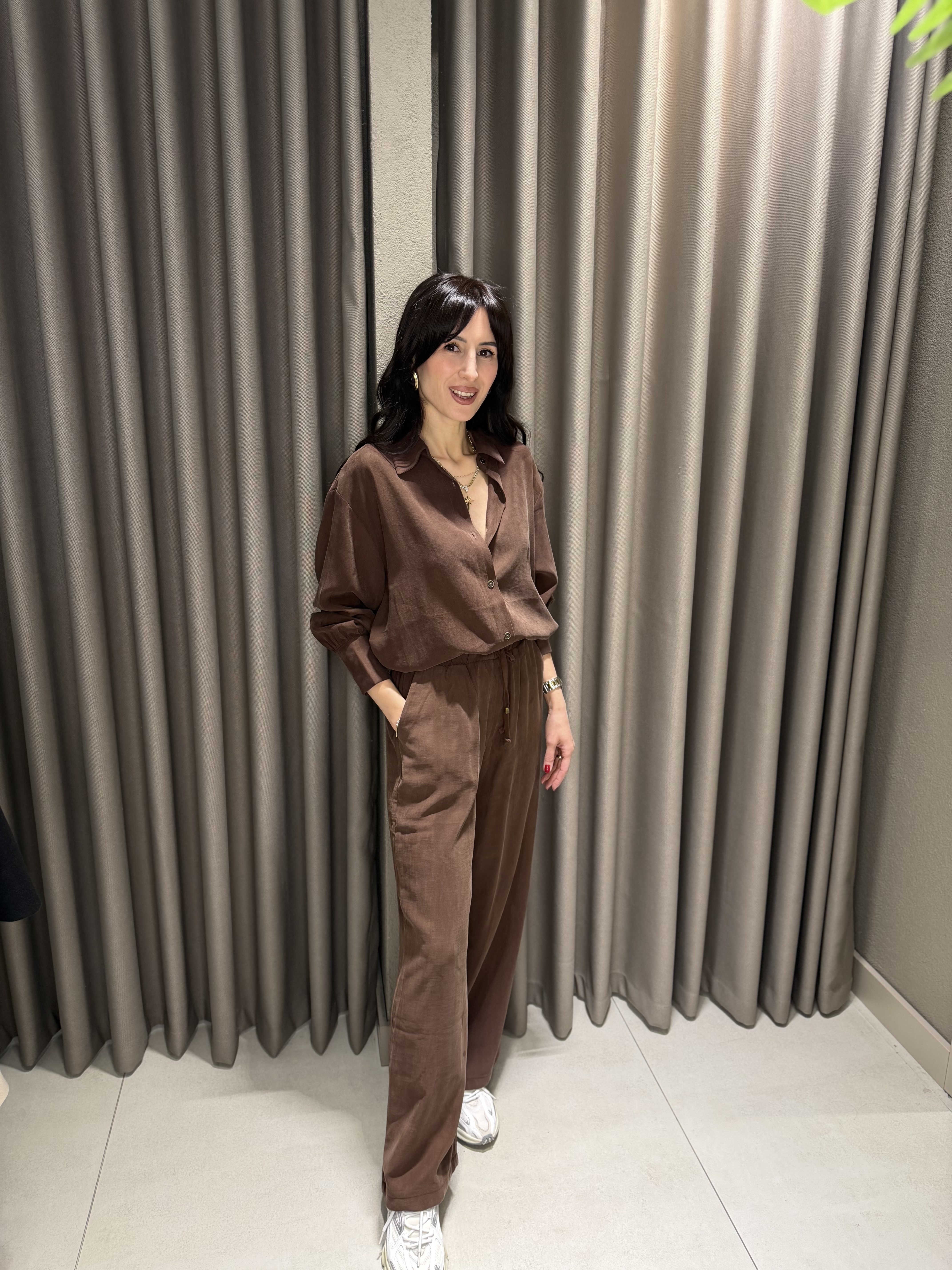 GÖMLEK TENSEL TAKIM KAHVE