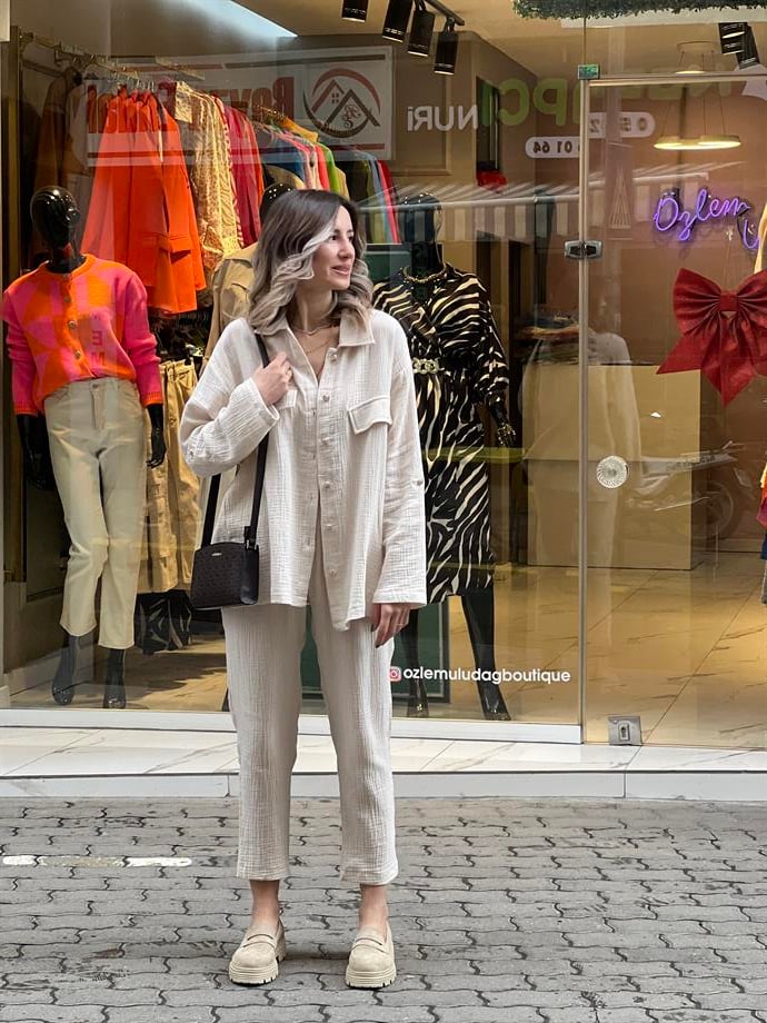 HTF MÜSLİN KREM TAKIM