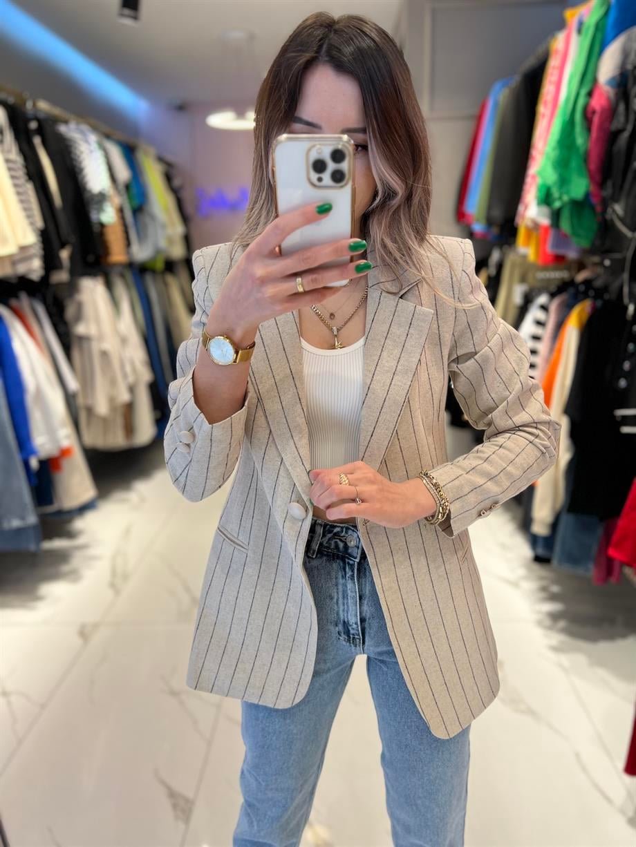 HYL ÇİZGİLİ BLAZER CEKET