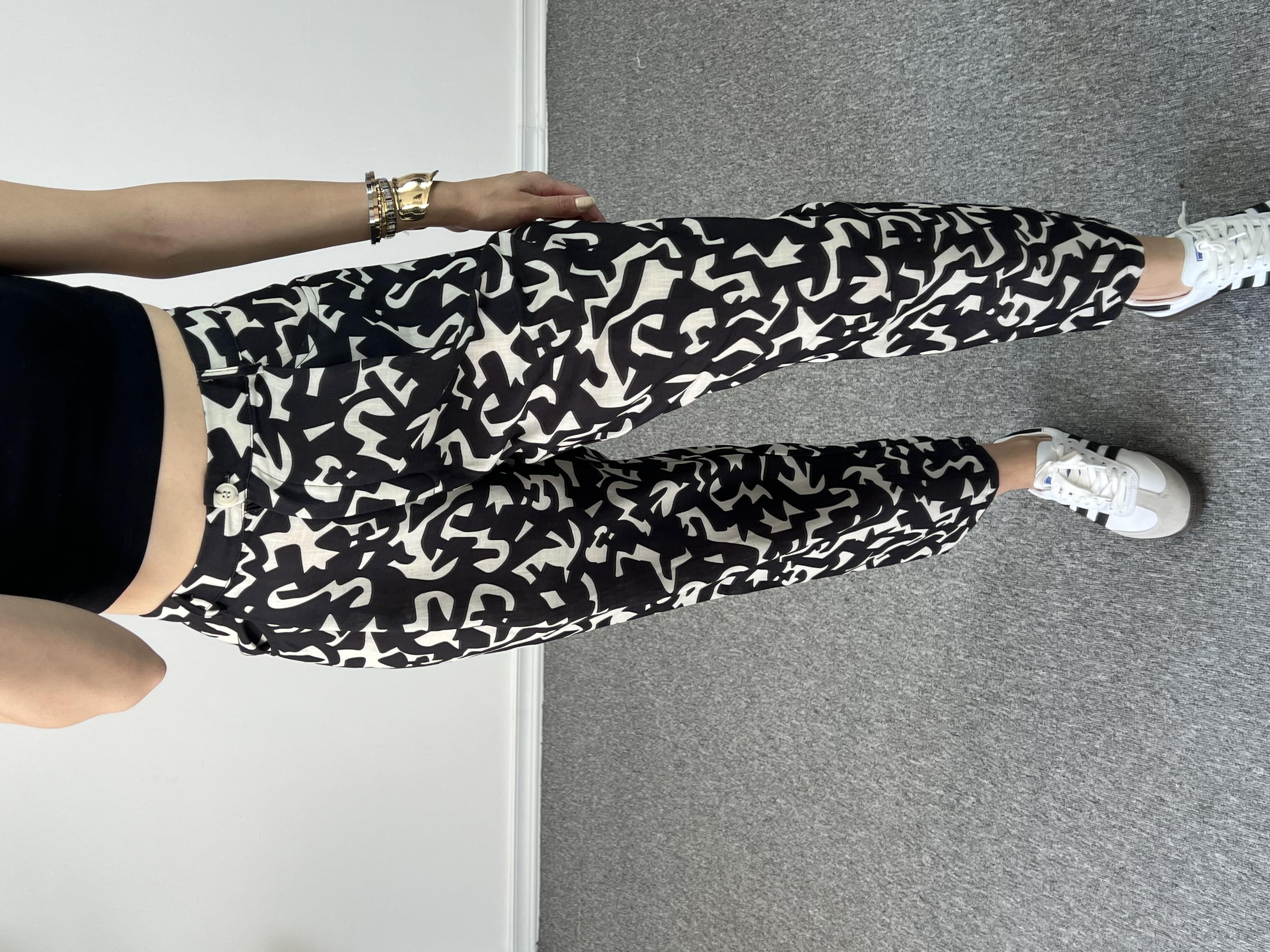 Keten Desenli Şalvar Pantolon