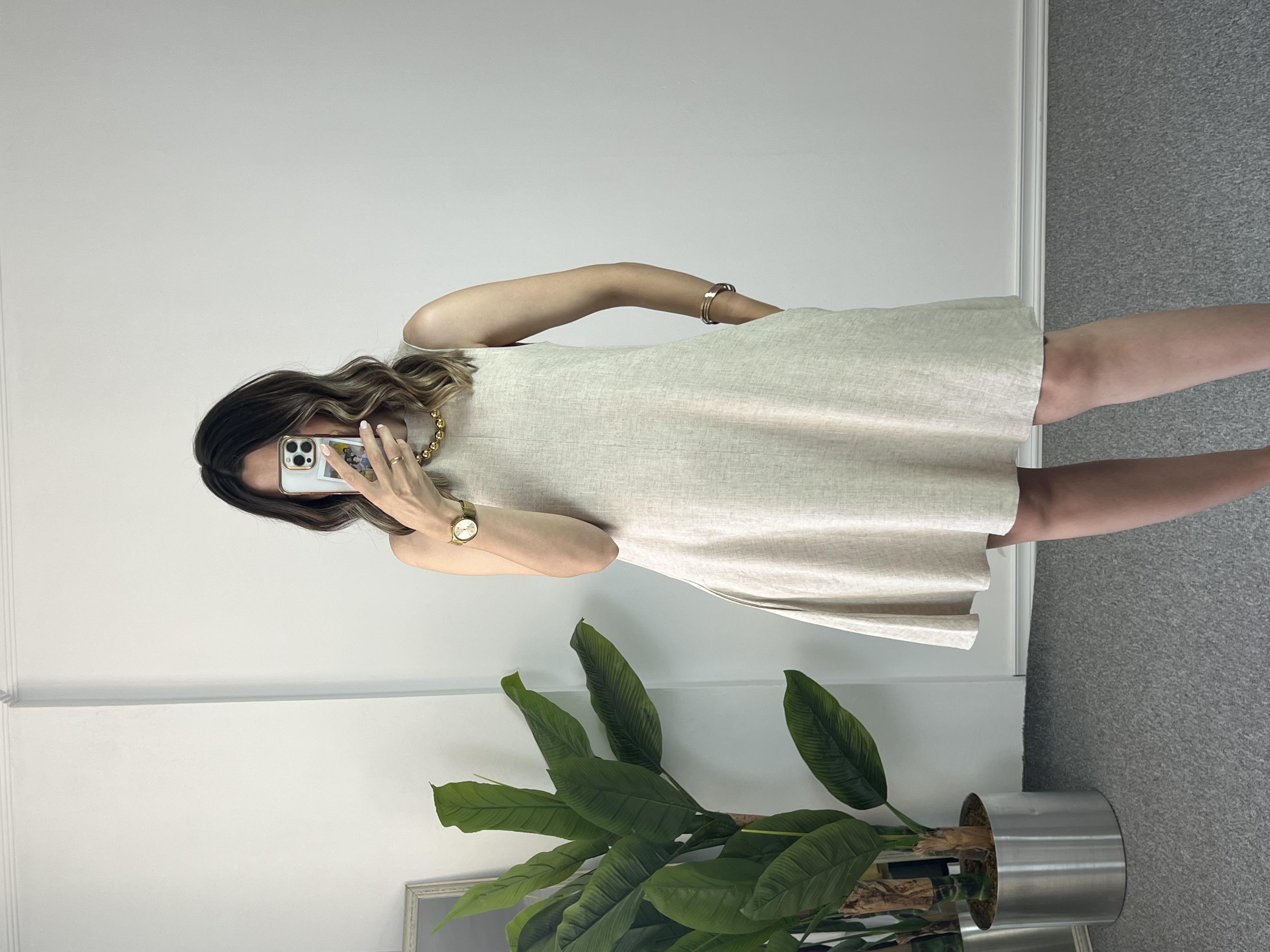 Krem Keten Çan Elbise