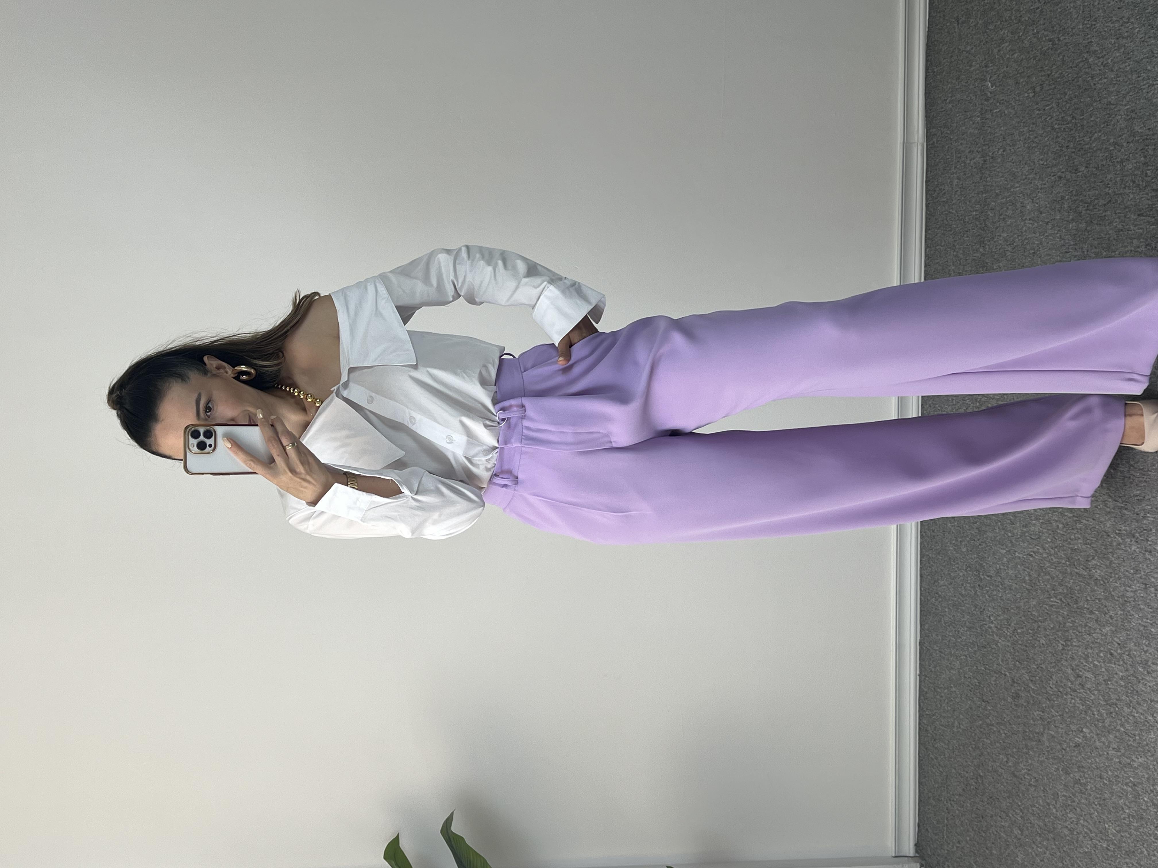 Lila Palazzo Pantolon