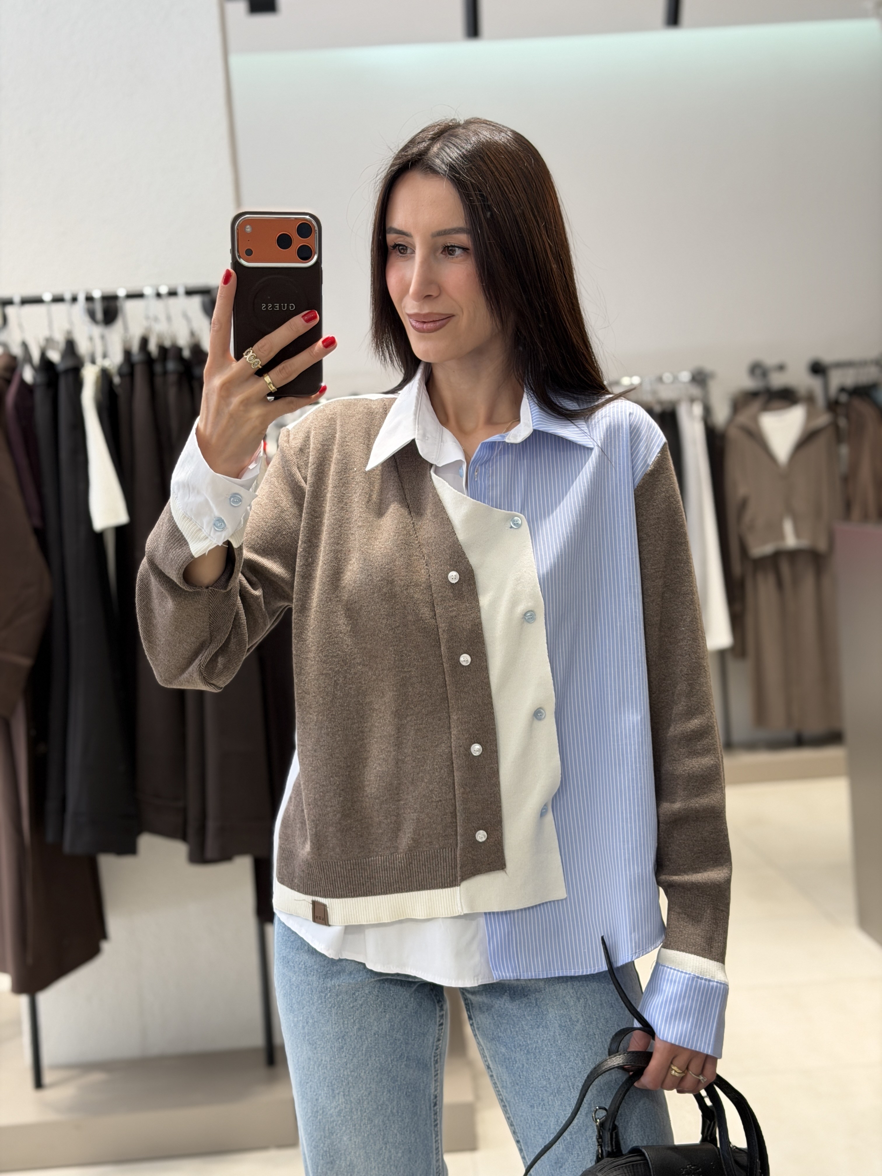 Marka Model Triko Detay Gömlek VİZON