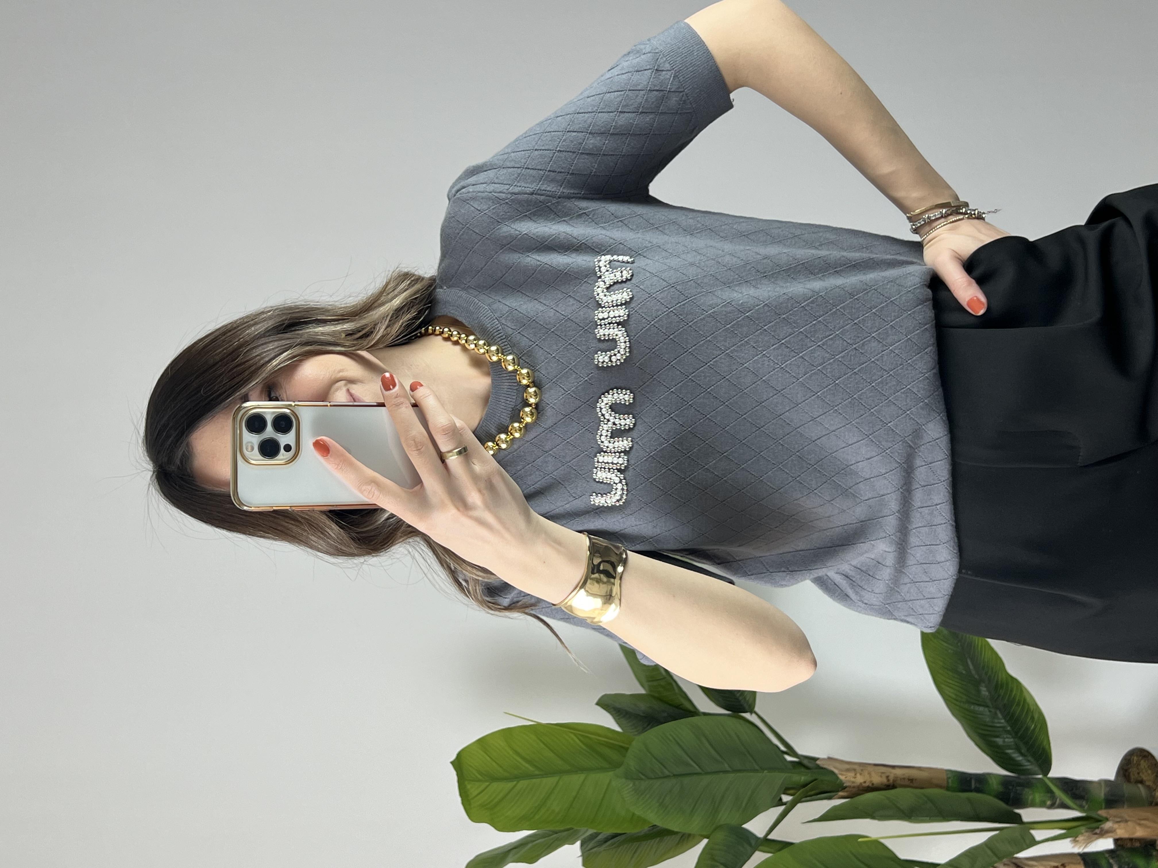 Orjinal Marka Muadili Gri Pamuk Tshirt