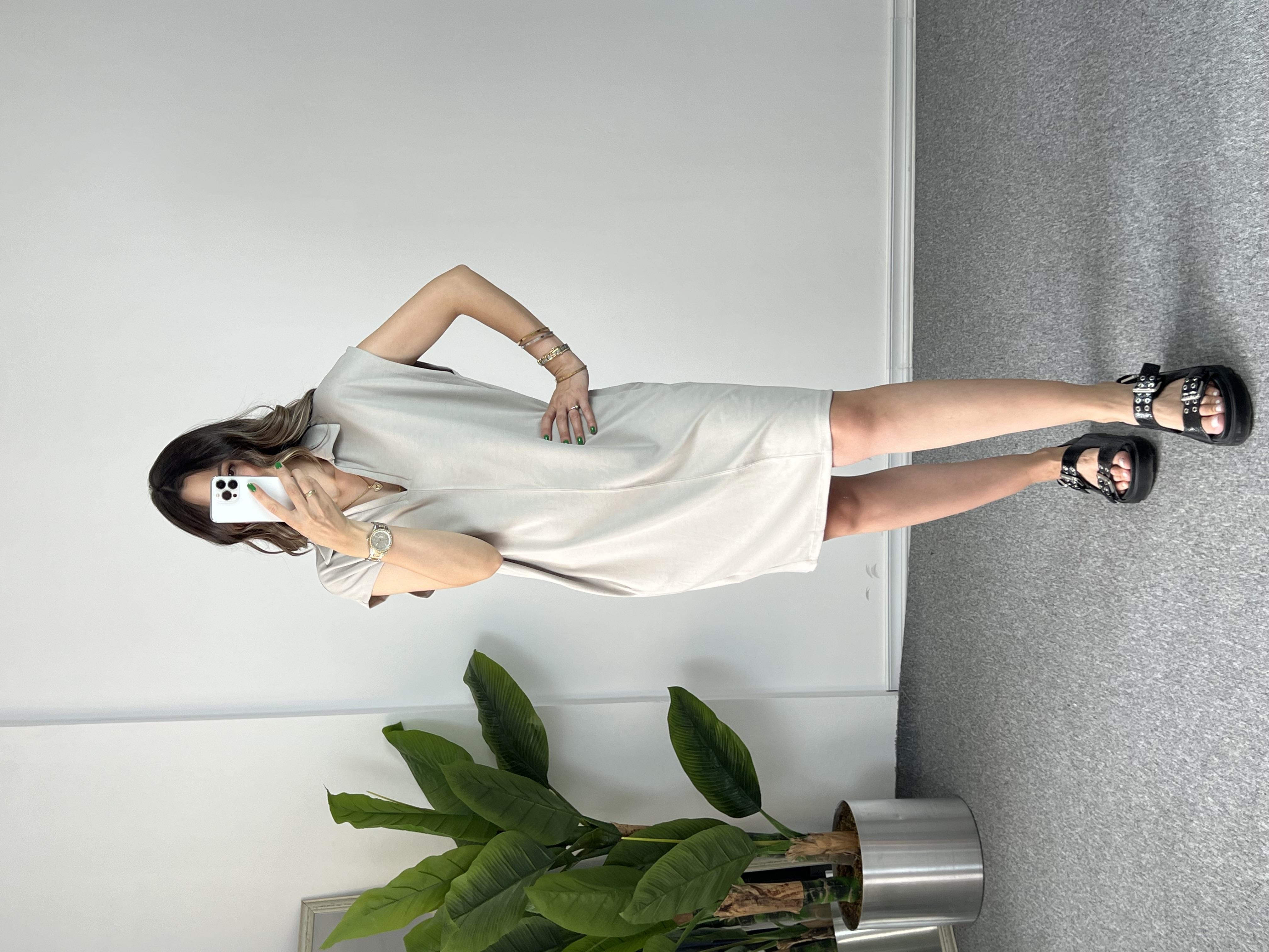 Owersize Mint Modal Elbise