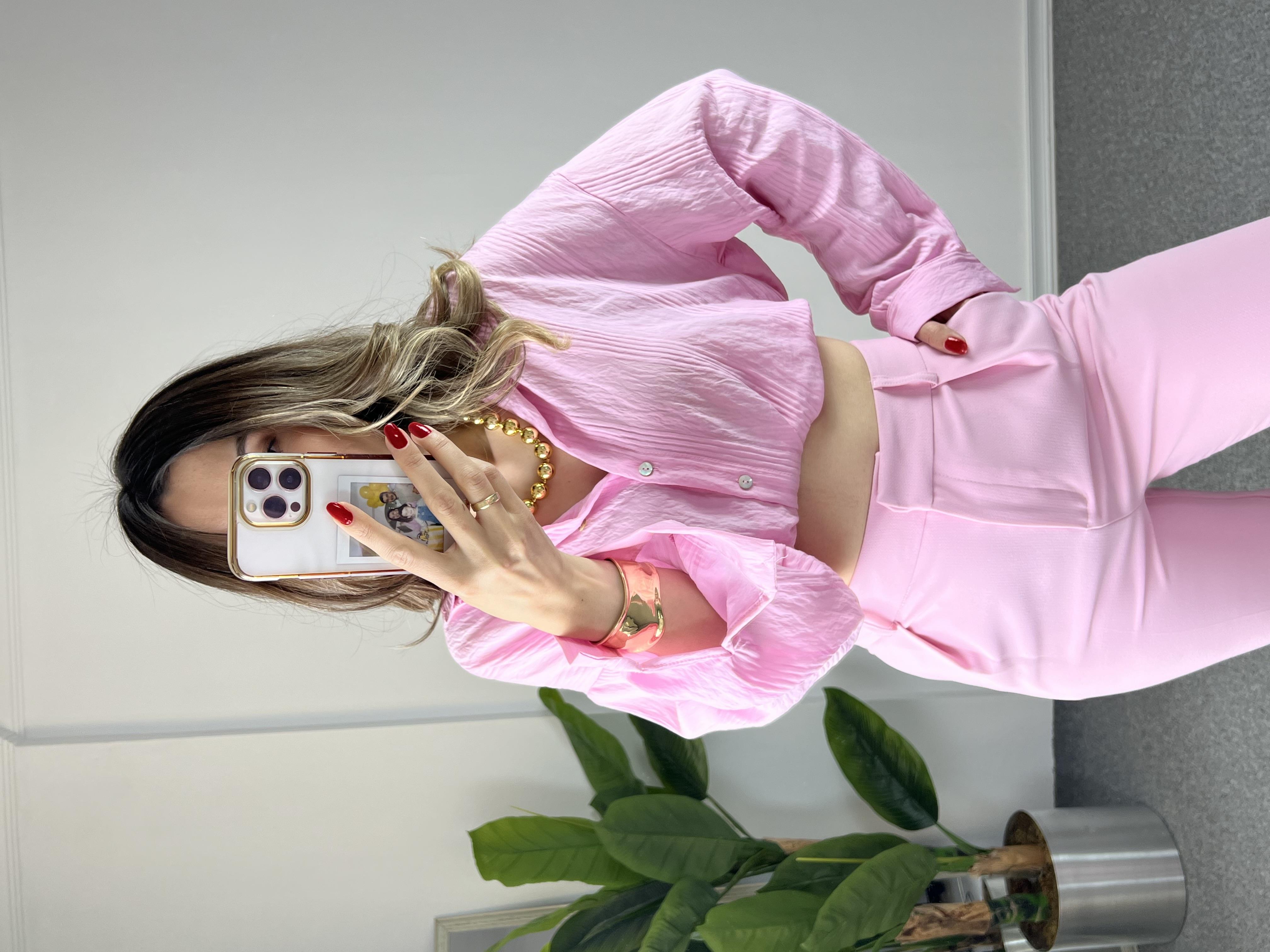 Pembe Camelya Gömlek